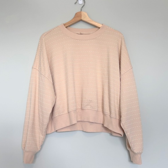 Aerie Size Small Take It Easy Crew Sweatshirt Oversized Loungewear Polka Dots - Picture 2 of 10